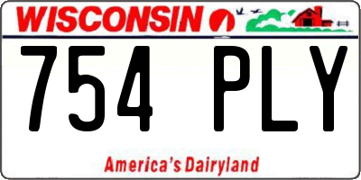 WI license plate 754PLY