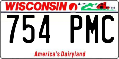 WI license plate 754PMC