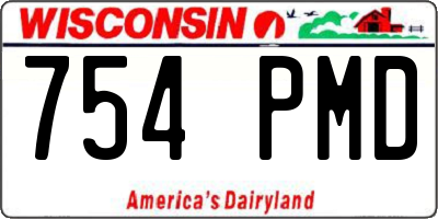WI license plate 754PMD
