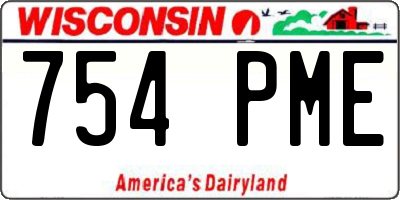 WI license plate 754PME