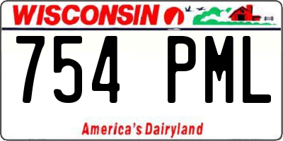 WI license plate 754PML