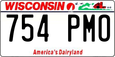 WI license plate 754PMO
