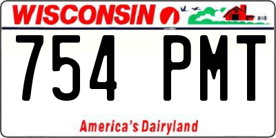WI license plate 754PMT