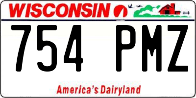 WI license plate 754PMZ