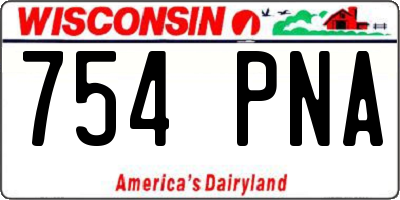 WI license plate 754PNA