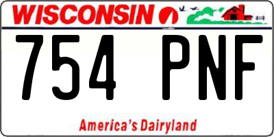 WI license plate 754PNF