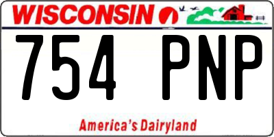 WI license plate 754PNP