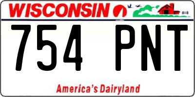 WI license plate 754PNT