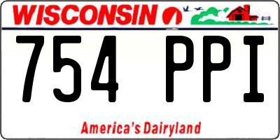 WI license plate 754PPI