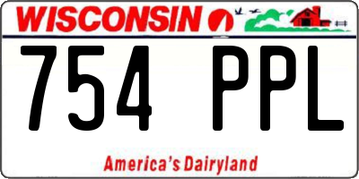 WI license plate 754PPL