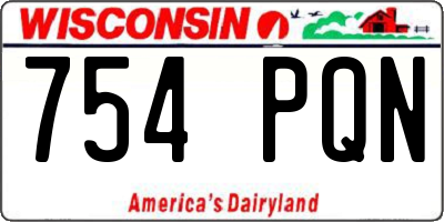 WI license plate 754PQN