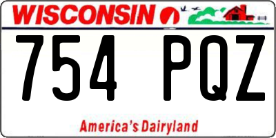 WI license plate 754PQZ
