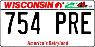 WI license plate 754PRE