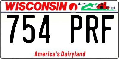 WI license plate 754PRF