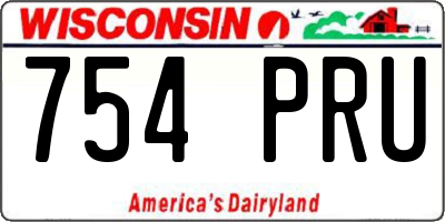 WI license plate 754PRU