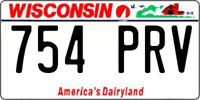 WI license plate 754PRV