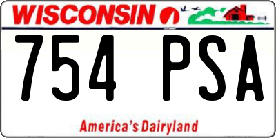 WI license plate 754PSA