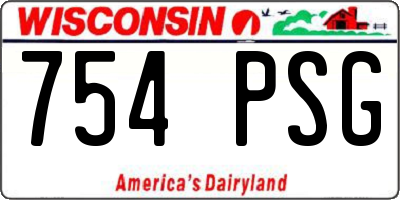 WI license plate 754PSG