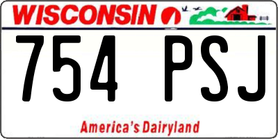 WI license plate 754PSJ