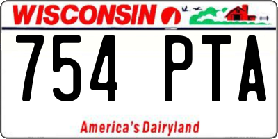 WI license plate 754PTA