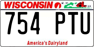 WI license plate 754PTU