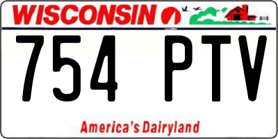 WI license plate 754PTV