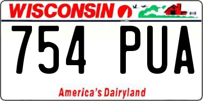 WI license plate 754PUA