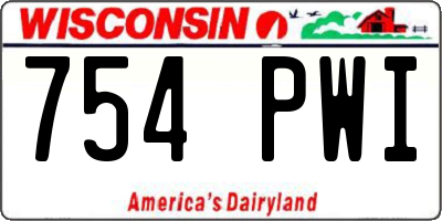 WI license plate 754PWI