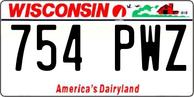 WI license plate 754PWZ