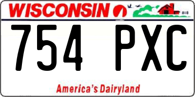 WI license plate 754PXC
