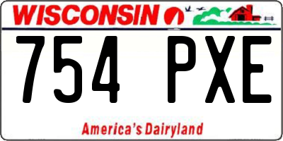 WI license plate 754PXE