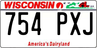 WI license plate 754PXJ