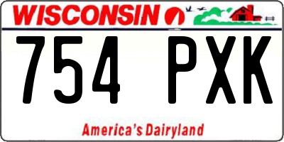 WI license plate 754PXK