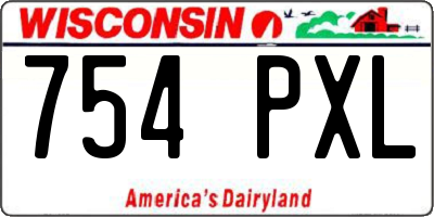 WI license plate 754PXL