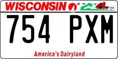 WI license plate 754PXM