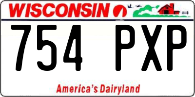 WI license plate 754PXP
