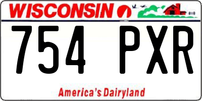 WI license plate 754PXR