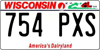 WI license plate 754PXS