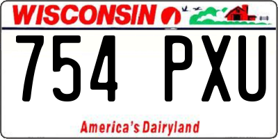 WI license plate 754PXU
