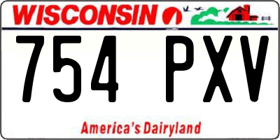 WI license plate 754PXV