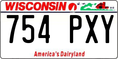 WI license plate 754PXY