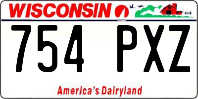 WI license plate 754PXZ