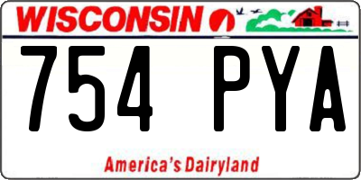 WI license plate 754PYA
