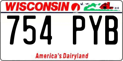 WI license plate 754PYB