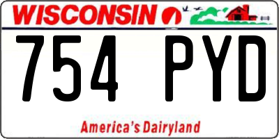 WI license plate 754PYD