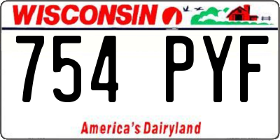 WI license plate 754PYF