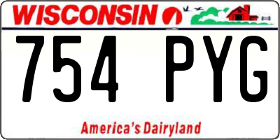 WI license plate 754PYG