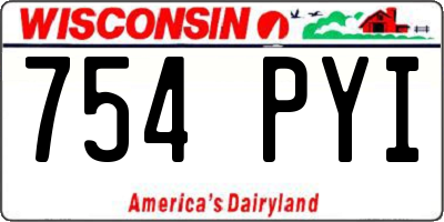 WI license plate 754PYI