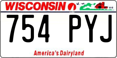 WI license plate 754PYJ