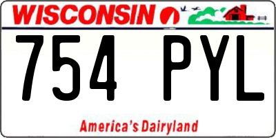 WI license plate 754PYL